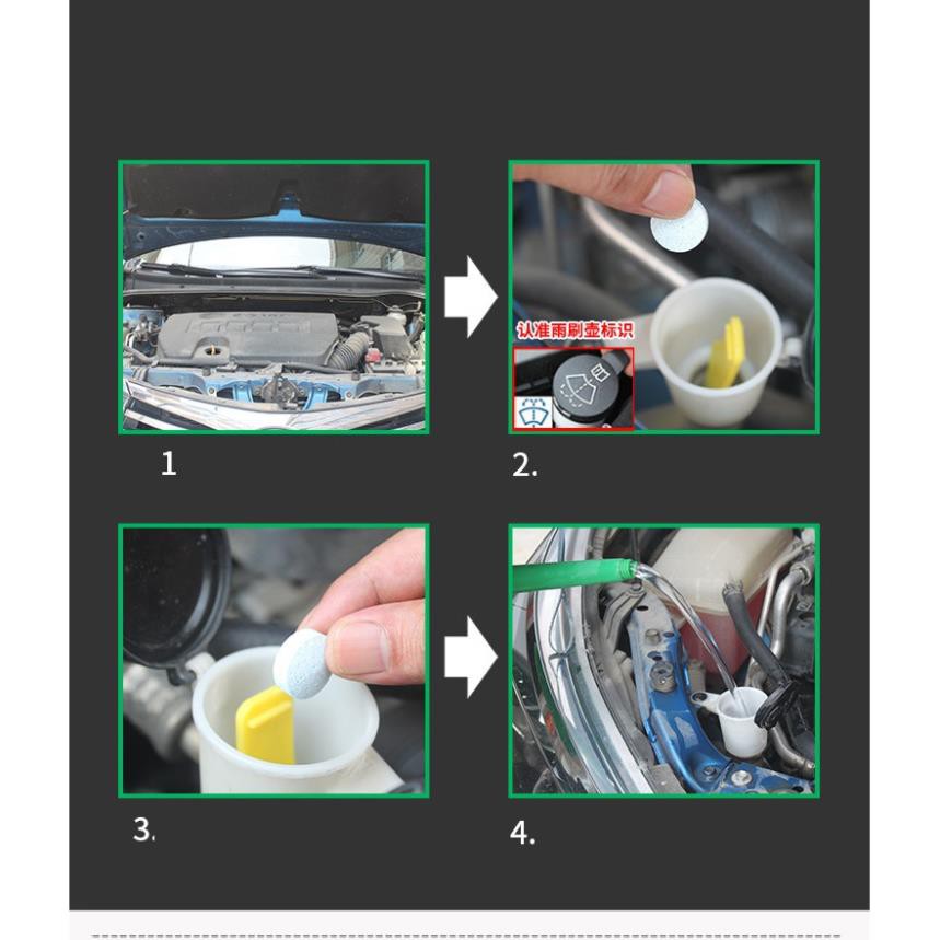 COMBO 10  VIÊN SỦI RỬA KÍNH Ô TÔ (1 VIÊN PHA 4 LÍT NƯỚC)