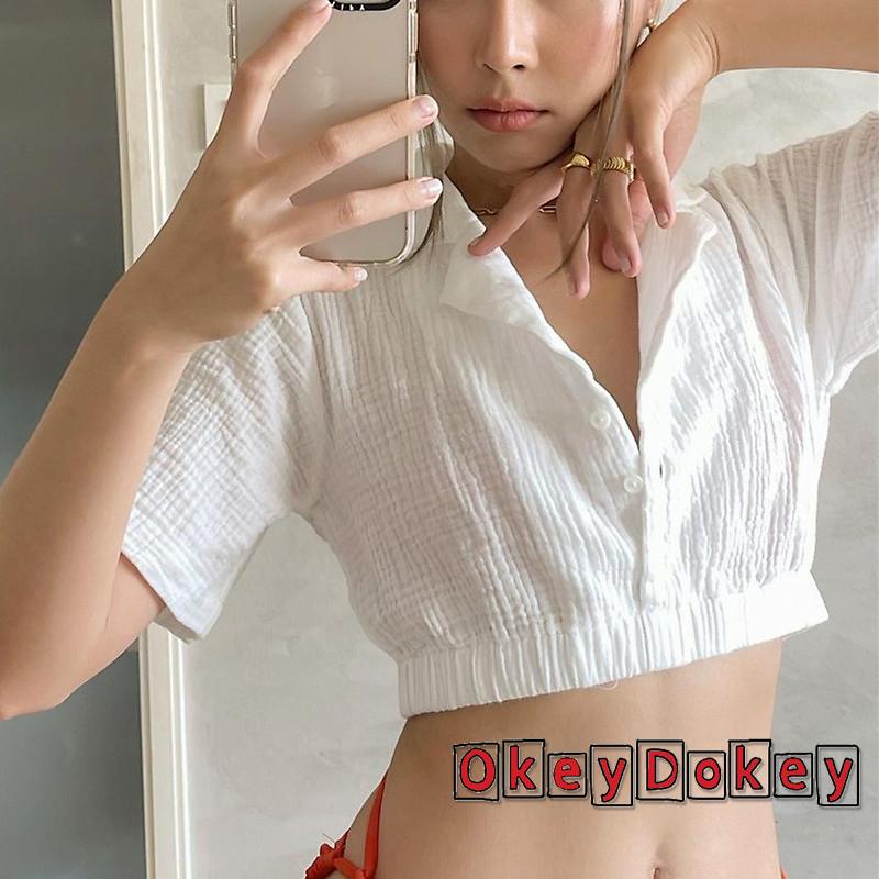 Áo Thun Tay Ngắn Màu Trơn Dáng Ôm Thời Trang Quyến Rũ Cho Nữ