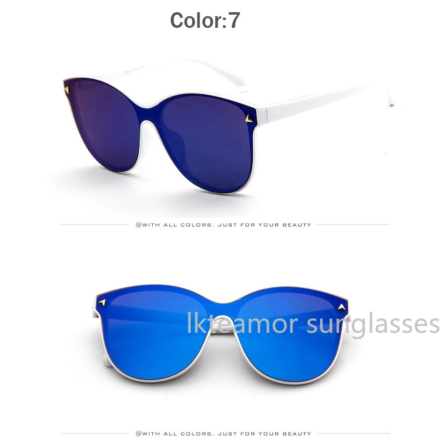 Kính mát tròng oval phản quang phong cách retro