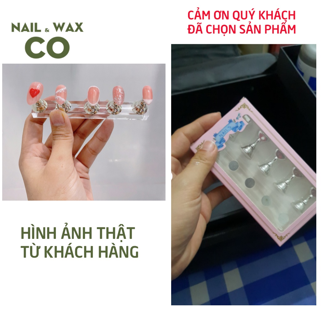 Đế gắn móng giả tập vẽ nail NAIL WAX CO đế nam châm gắn móng mẫu chuyên dụng