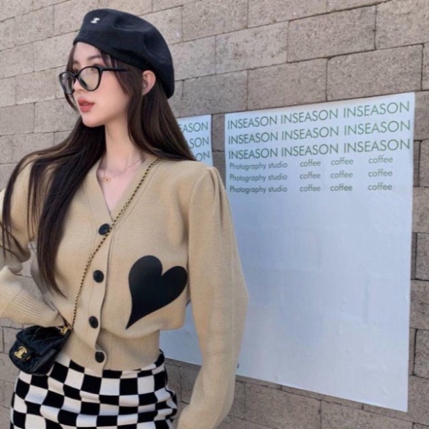 Áo Cardigan Nữ Sợi Dệt, Áo Len mỏng bo ống tay cổ V Hàn Quốc | BigBuy360 - bigbuy360.vn