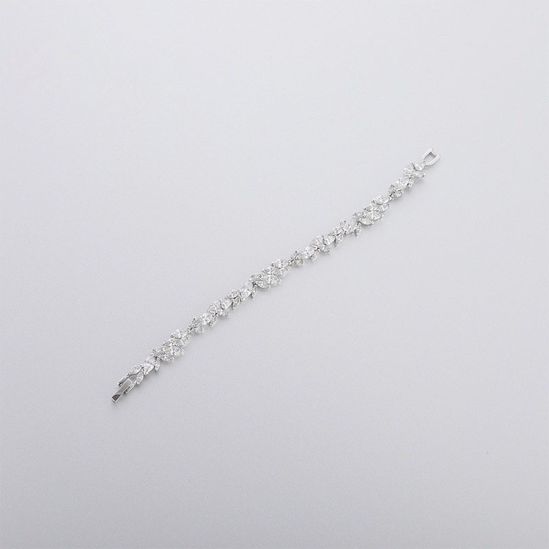 Vòng Tay Mạ Bạc 925 Hình Lá Đính Pha Lê 6937644