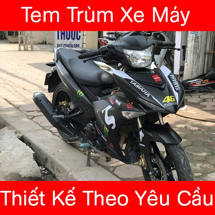 Tem Trùm Xe Exciter 150 Movistar Đen Lỳ