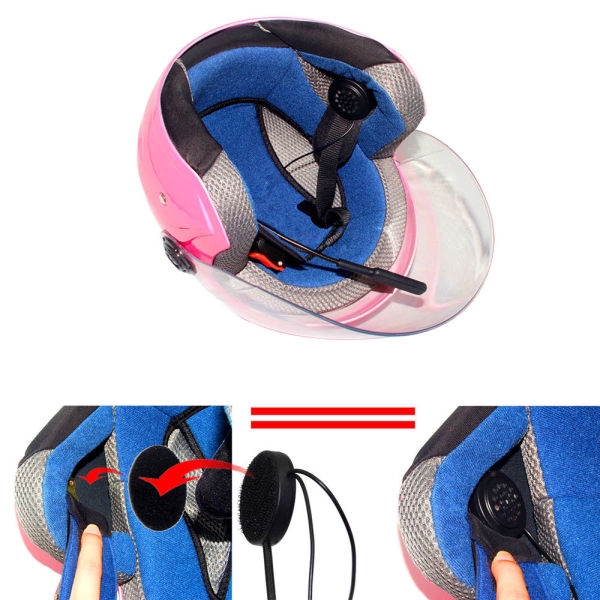Tai nghe gắn mũ bảo hiểm xe máy rảnh tay stereo Bluetooth 4.0 tích hợp mic có nút điều khiển cuộc gọi/âm nhạc