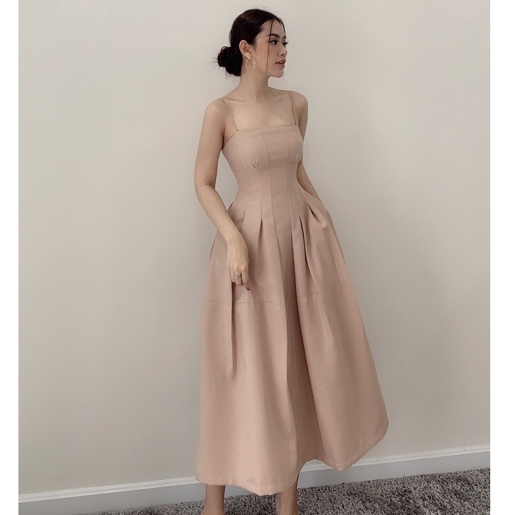 Đầm 2 dây dáng dài xòe thiết kế Emilyshop ulzzang (T)