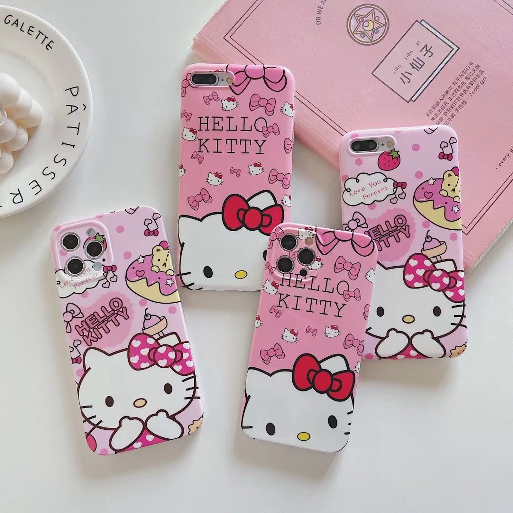Ốp điện thoại bóng in hình Hello Kitty cho iPhone 13 Pro Max 12 Pro Max 11 Pro XS MAX 6 6s Plus 7 8 + X XR 12mini SE 2020