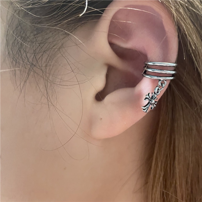 Khuyên Kẹp Vành Tai Hình Chữ Thập Phong Cách Retro Hàn Quốc 19A1267