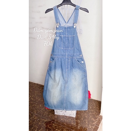 Đầm yếm jean kiểu dài
