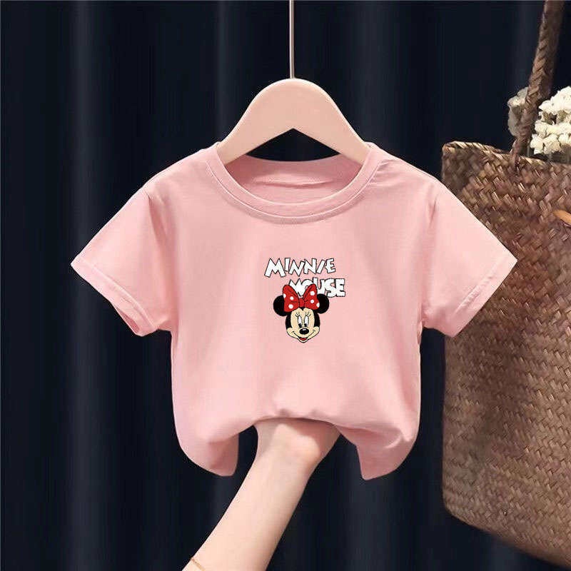 Áo Thun Tay Ngắn Chất Liệu Cotton In Họa Tiết Hoạt Hình Thời Trang Mùa Hè Cho Bé Gái 3-7 Tuổi