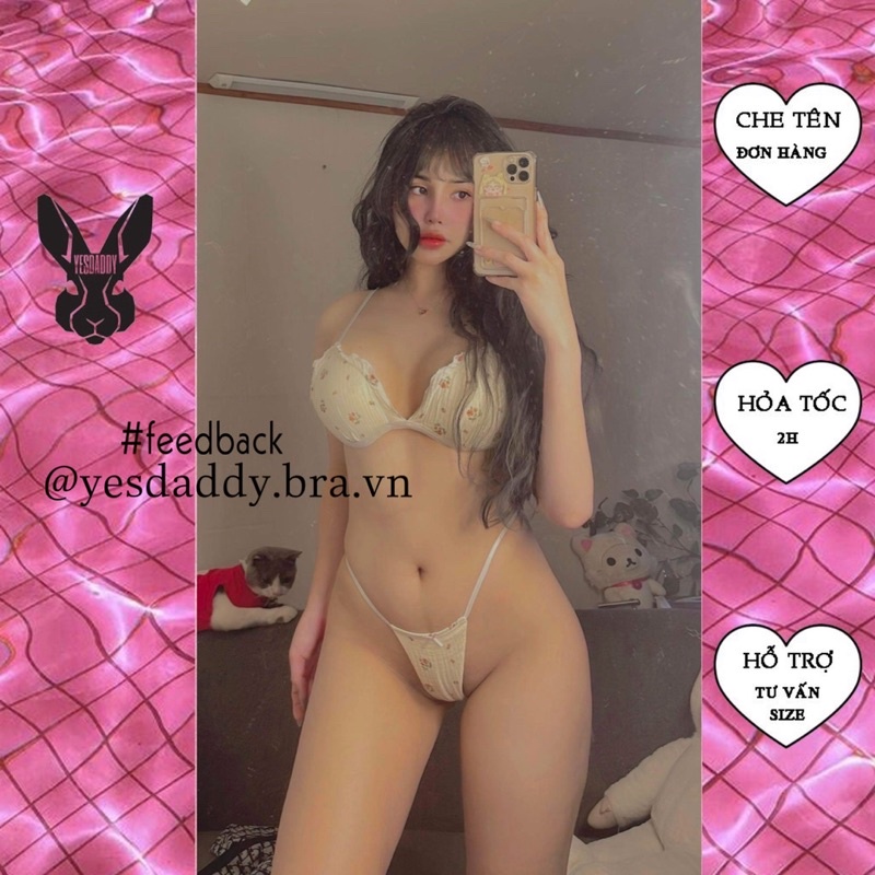 Set Bộ đồ lót không gọng có mút phối họa tiết Yesdaddy B002