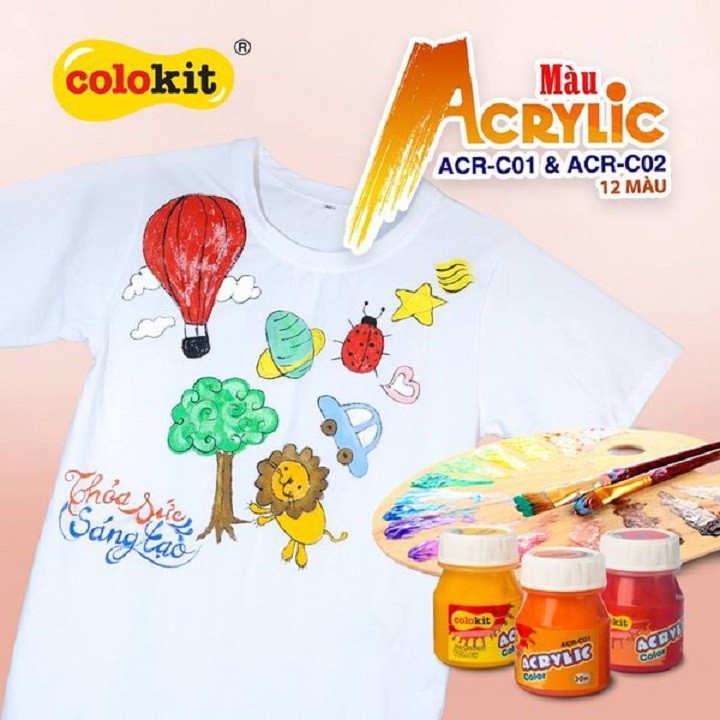 ⏩ Màu vẽ Acrylic Colokit - Vỉ 12 màu | ACR-C01 - ACR-C03