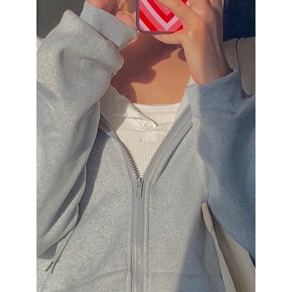 Áo khoác zip oversize , áo hoodie xám