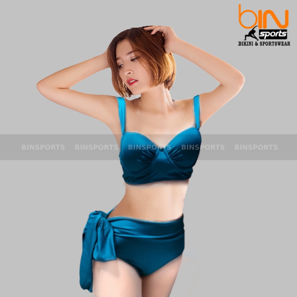 Bikini Nữ 2 Mảnh Quần Cạp Cao Aó Bra Nâng Ngực Bin Sports BHV095