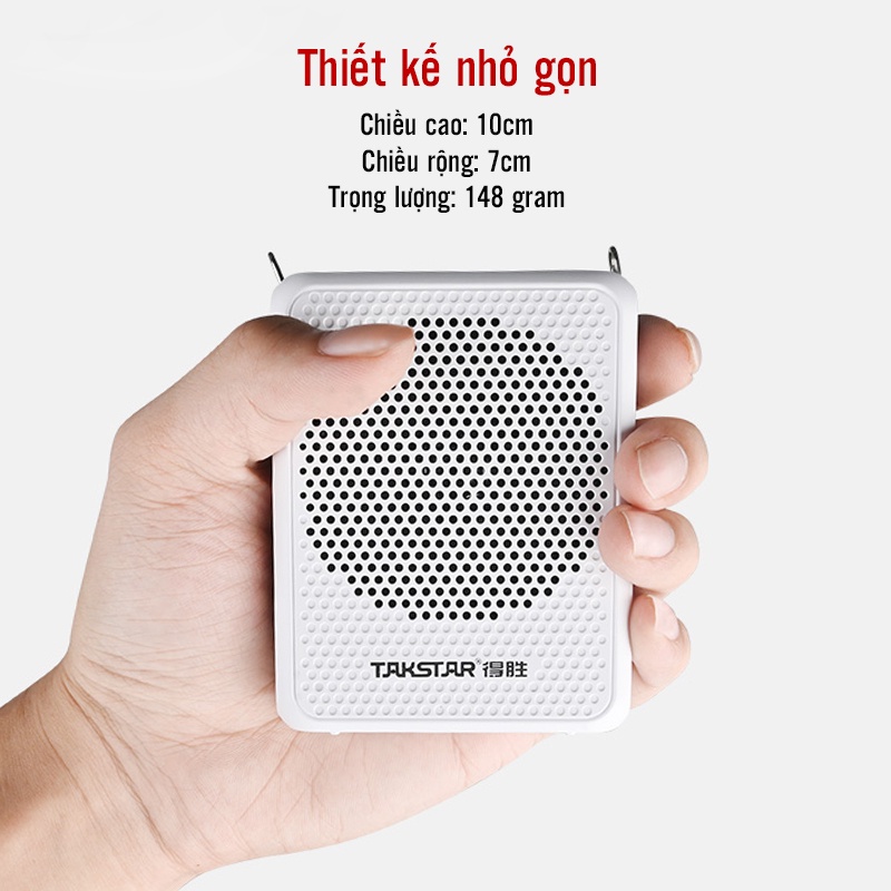 Máy Trợ Giảng Cao Cấp Takstar E126A Nhỏ Gọn, Bền Đẹp, Công Suất Loa 8W, Mic Nhạy, Lọc Ồn Tốt, Bảo Hành Chính Hãng 1 Năm
