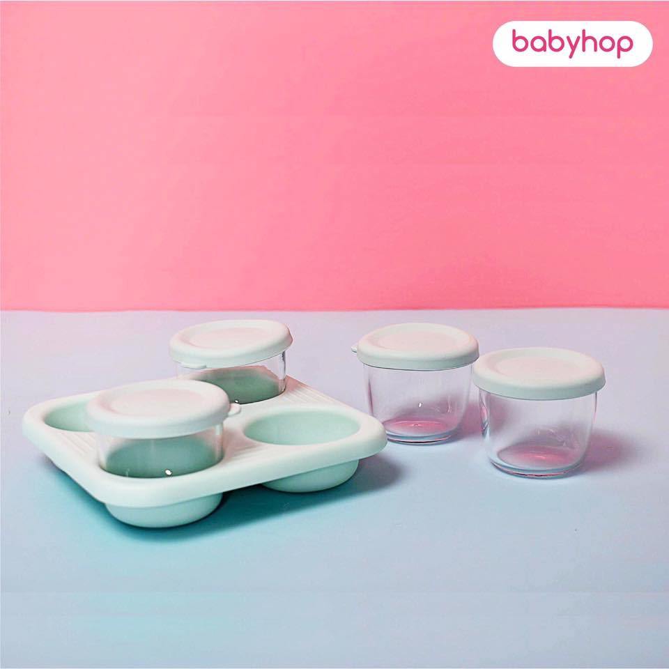 SET 4 HỘP ĐỰNG THỨC ĂN DẶM  ĐA NĂNG BABYHOP