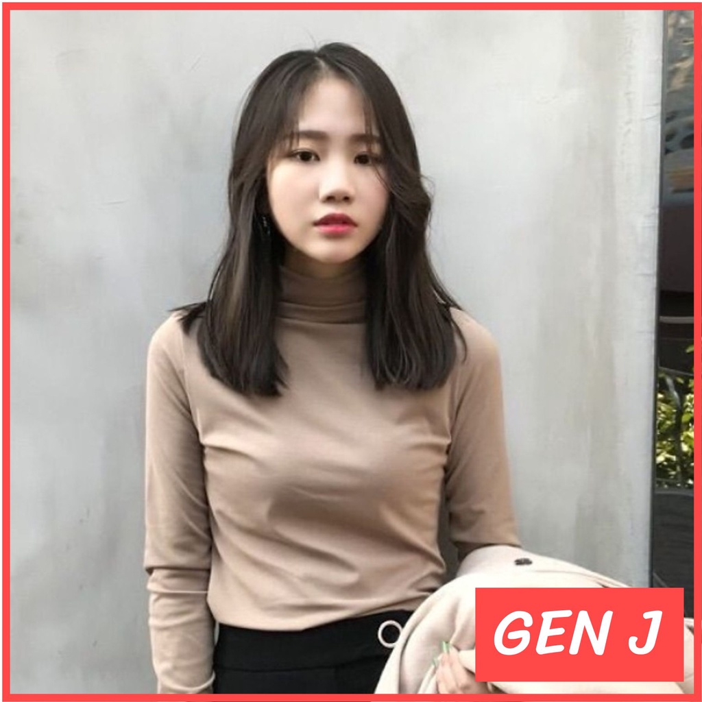 Áo Giữ Nhiệt Nữ Lót Nỉ 100% Cotton cổ 3P Dày dặn Dáng ôm phong cách Hàn Quốc