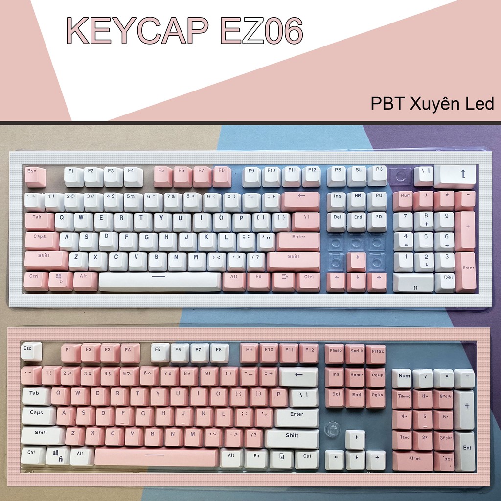 Keycap PBT Xuyên Led Giá Rẻ 104 phím.