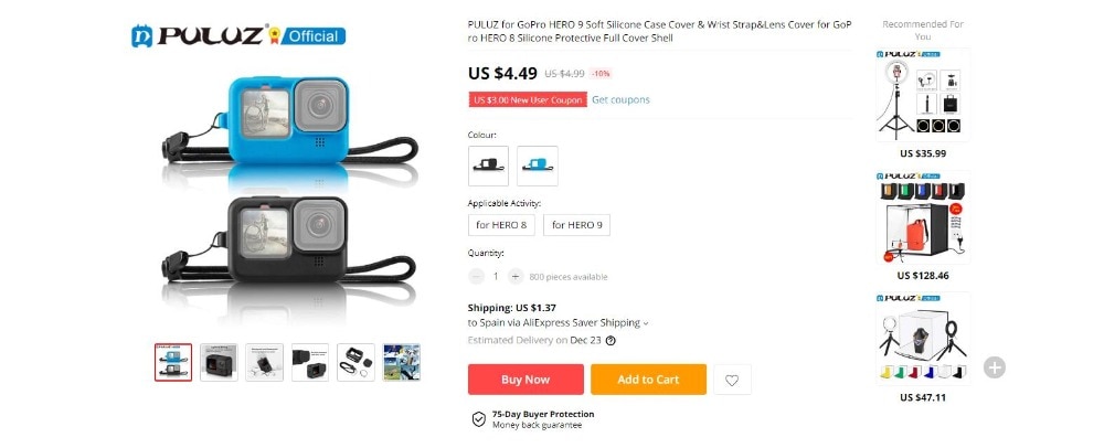 Kính cường lực PULUZ bảo vệ màn hình LCD cho GoPro HERO 9 HERO9