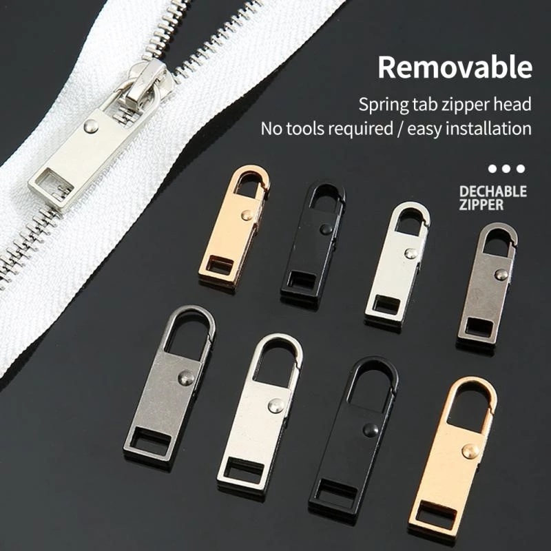 Set 2 Khóa Kéo/ Thanh Trượt/ Khóa Kéo Bằng Kim Loại Tháo Rời Được Thông Dụng Thời Trang Cho Vali/ Túi Xách/ Vali