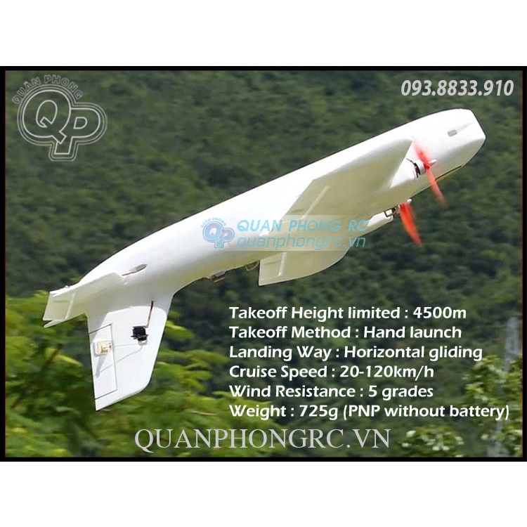 Vỏ Kit EPO 2 motor White Shark Wingspan 111cm Dual Motors FPV Airplane (Không Gồm Đồ Điện) Tặng 1 Decal