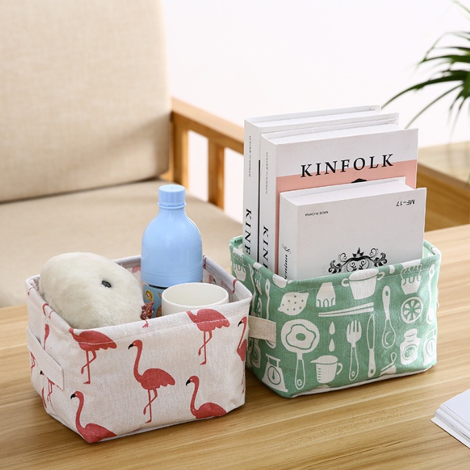 Túi Vải Đựng Phụ Kiện Hình Chữ Nhật Nhiều Họa Tiết Dễ Thương