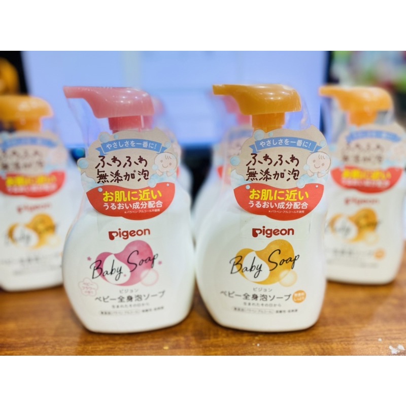 Sữa Tắm Gội Cho Bé Pigeon Baby Soap Dưỡng Ẩm 2In1 Nội Địa Nhật 500ml
