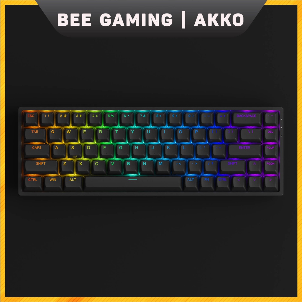 Bàn phím cơ AKKO 3068 v2 RGB – Black / White (Foam tiêu âm / Hotswap / AKKO CS Jelly switch)