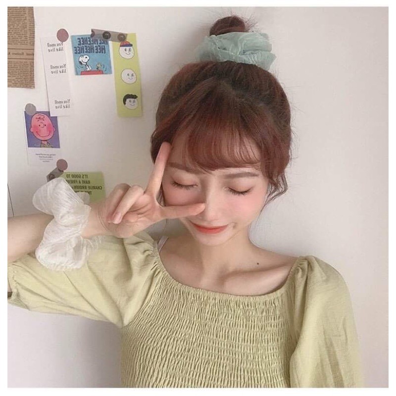 Chun cột tóc scrunchies voan mỏng nhẹ