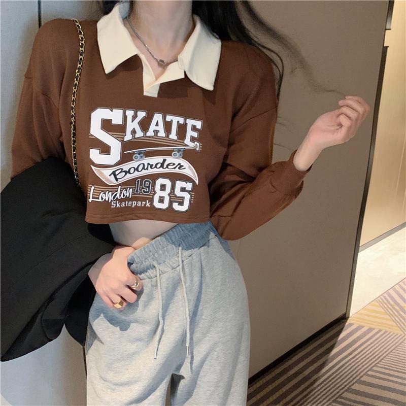 Áo Sweater Tay Dài Cổ Chữ V In Họa Tiết Phong Cách Retro Hàn Quốc Cho Nữ