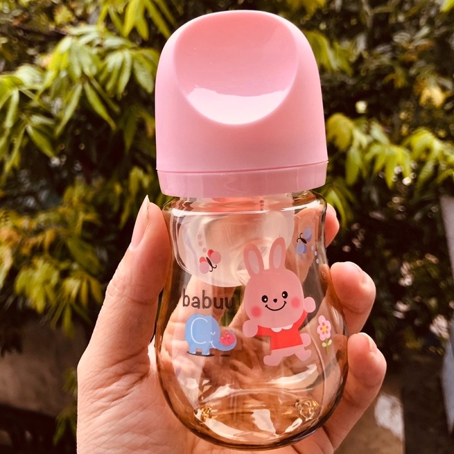Bình sữa Babuu Baby Nhật Bản cổ rộng nhựa PPSU không chứa BPA  An Toàn cho bé
