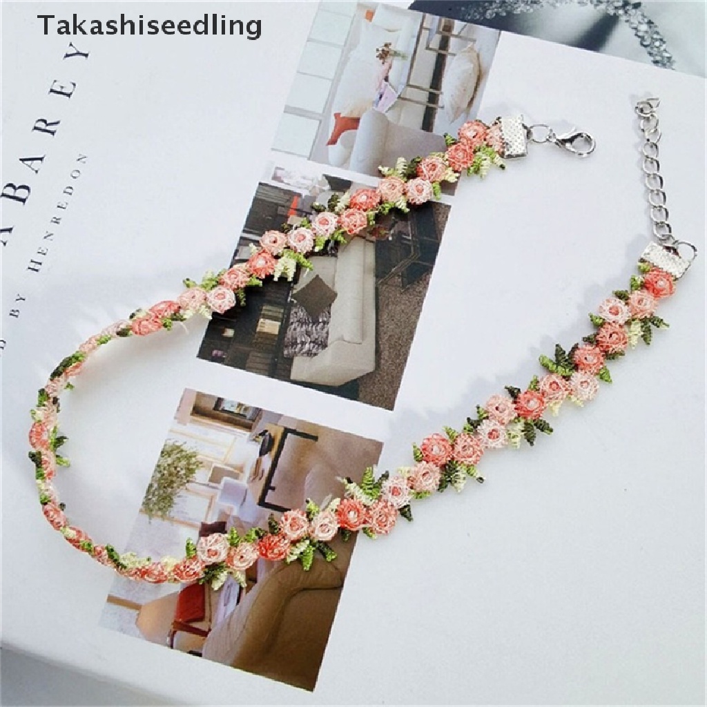 (Takashiseedling) Vòng Cổ Choker Thêu Hoa Lãng Mạn Thời Trang Ngọt Ngào Cho Nữ