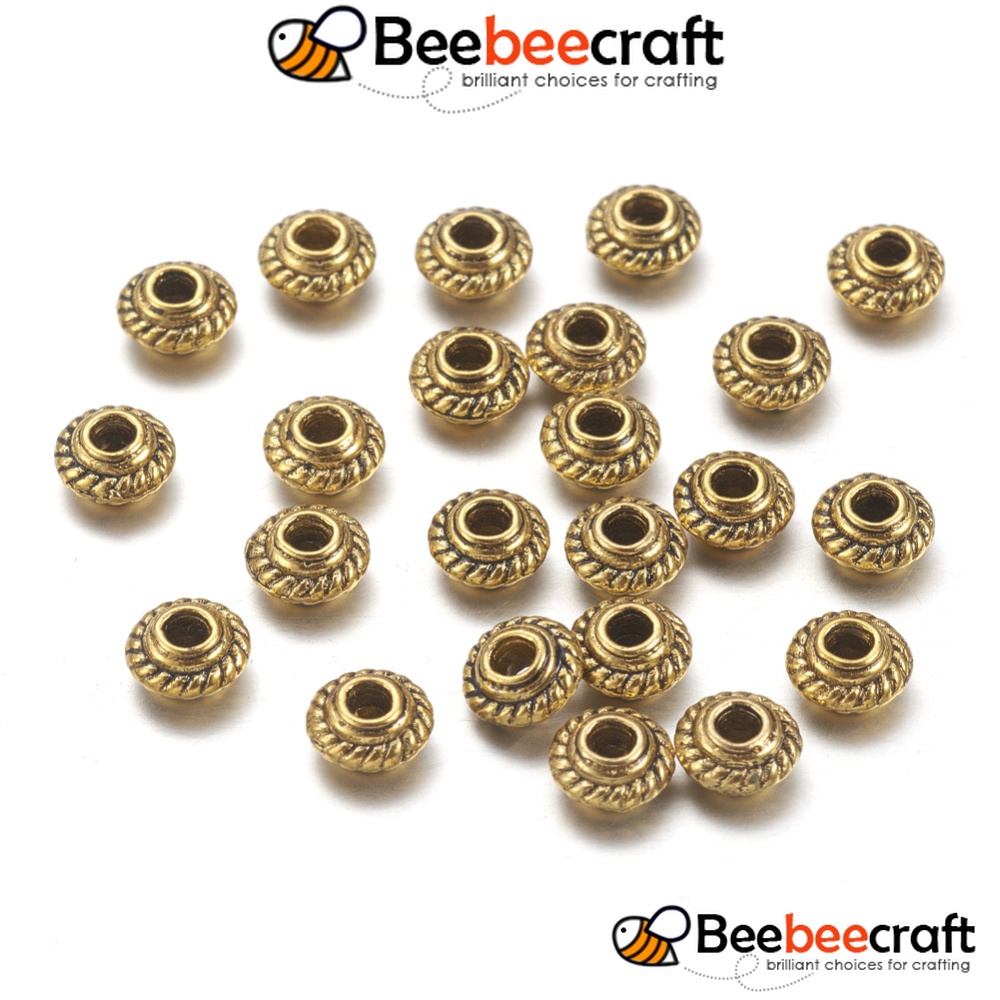 Set 20~200 Hạt Kim Loại Xỏ Lỗ 5x3mm: 1.5mm Tự Làm Trang Sức