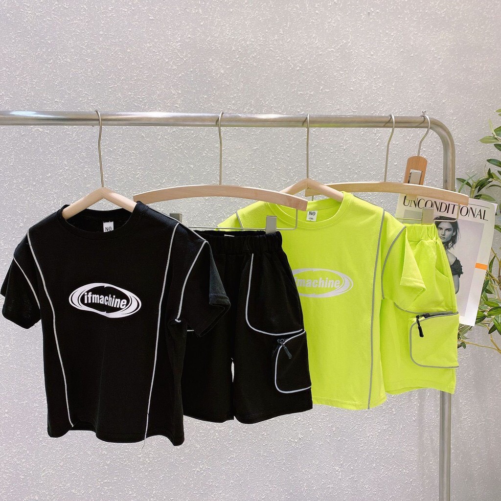 Bộ cộc tay cho bé trai, Bộ Quần Áo Bé Trai Chất Cotton Cao Cấp Viền Siêu Hot - ANNHIEN SHOP