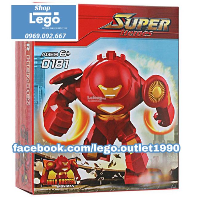 Xếp hình Hulk Buster Iron Man Avengers Age of ultron Bigfigures Lego Minifigures Decool 0181