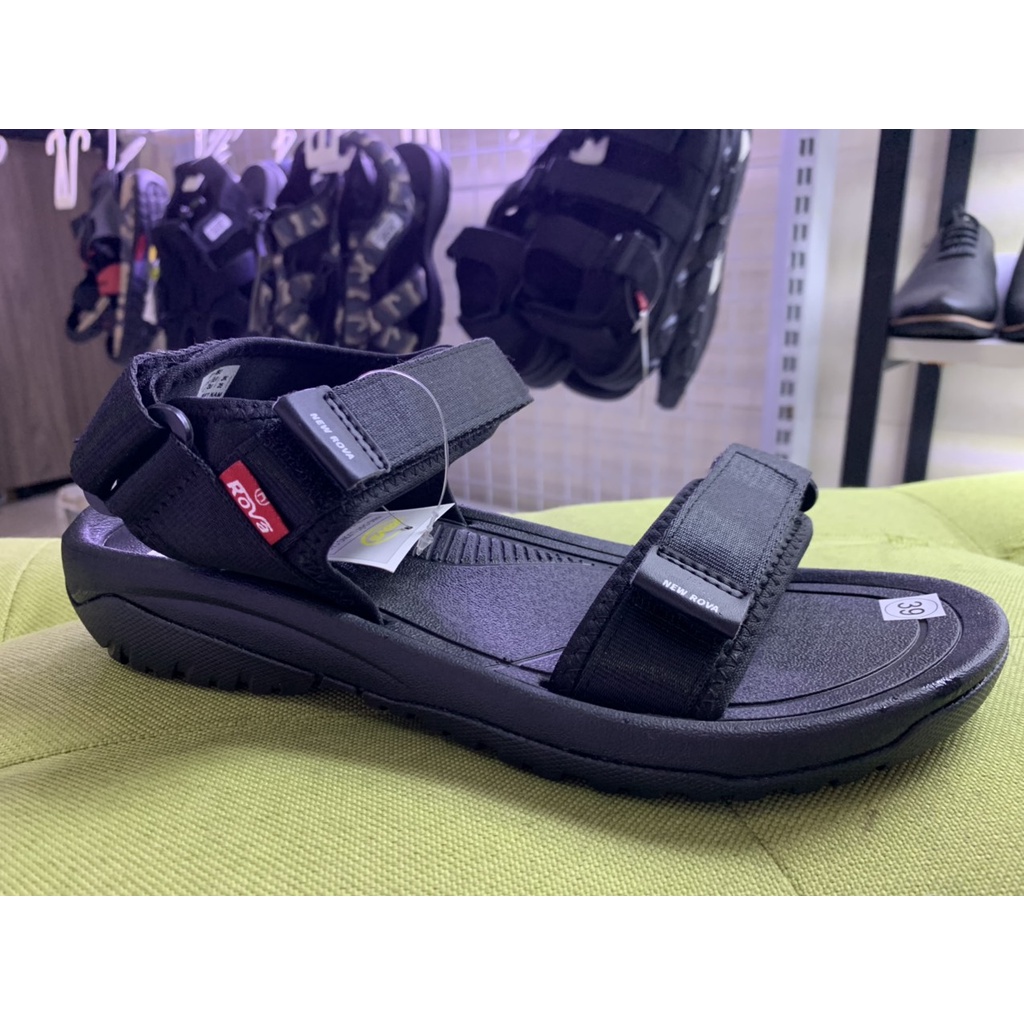 Giày Sandal Nam ROVA 2 quai ngang với thiết kế đế cao su đúc cao cấp chống trơn trượt