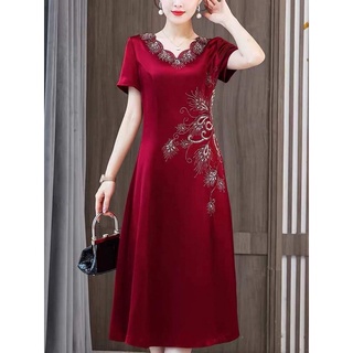 Đầm lụa nữ cao cấp phối hoa sang trọng quý phái NP3025