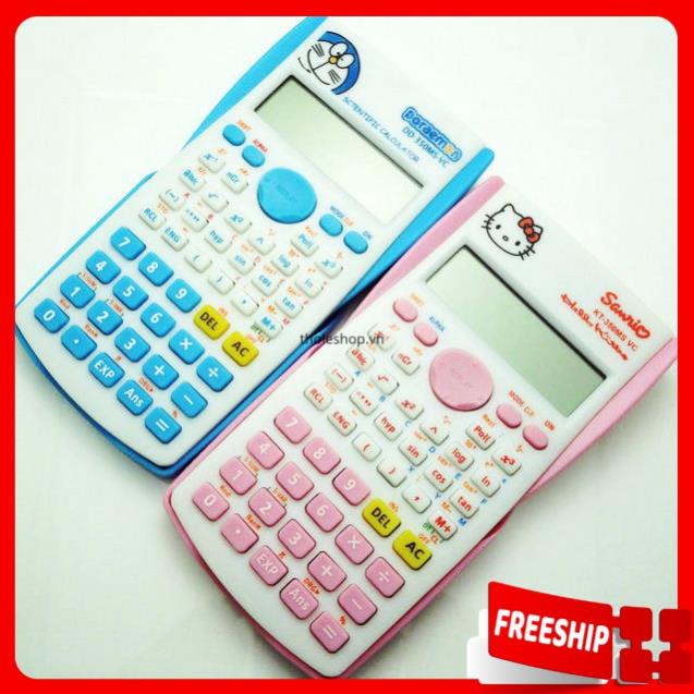 Máy tính học sinh SIÊU SALE Máy tính casio hình Hello Kitty và Doremon đáng yêu 8063
