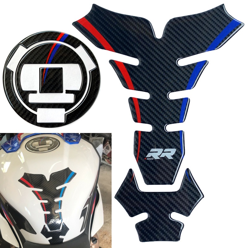 Hình dán bình xăng cho BMW S1000RR Miếng đệm bình xăng bằng sợi carbon 5D bảo vệ bình xăng xe máy