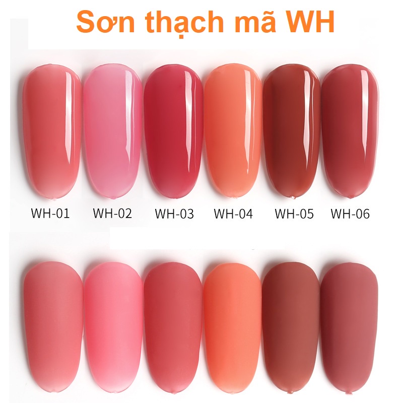 Sơn móng tay gel thạch AS tone màu đỏ cam hồng mã WH 15ml