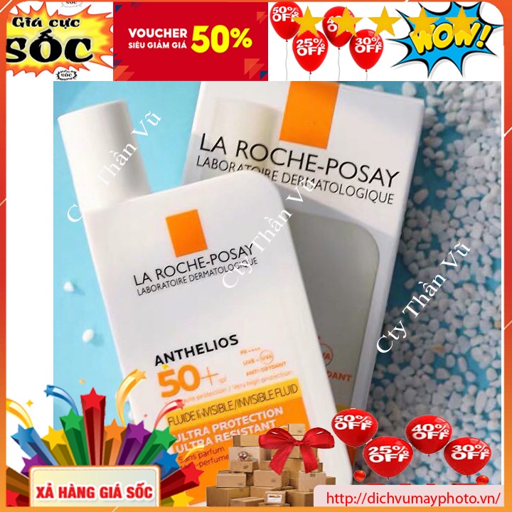 Kem Chống Nắng La Roche-Posay Anthelios Invisible Fluid SPF50+ dung tích 50ml Lỏng Nhẹ, Không Gây Bết Dính