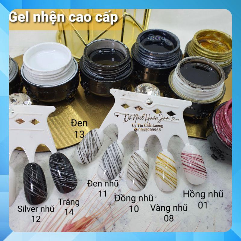 Gel nhện đen trắng và các màu nhũ