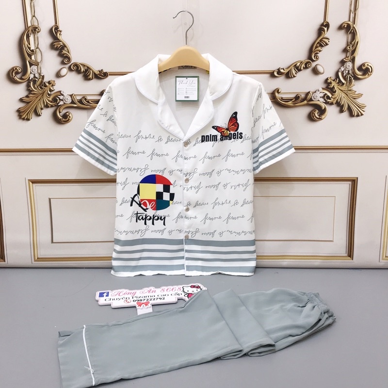 (Nhiều Mẫu Mới) Bộ Đồ Pijama Lụa Tay CộcBộ Ngủ Lụa Tiểu Thư Tay Cộc Quần Dài Mát Mịn Không Nhăn(Ảnh Thật+Video)