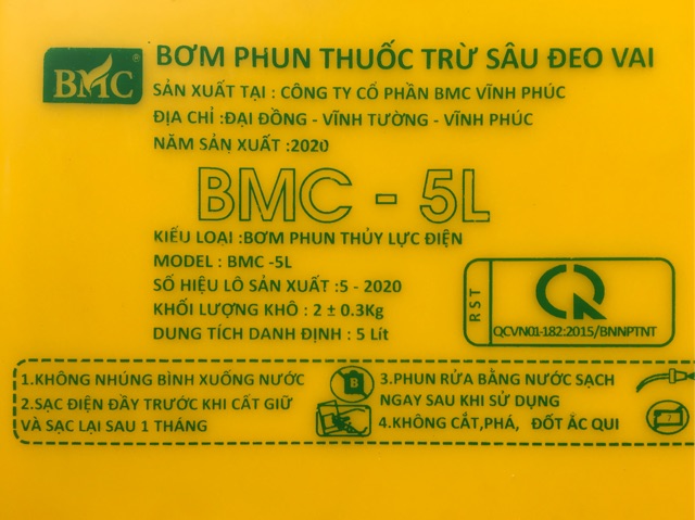 Bình phun động cơ dien BMC 5L