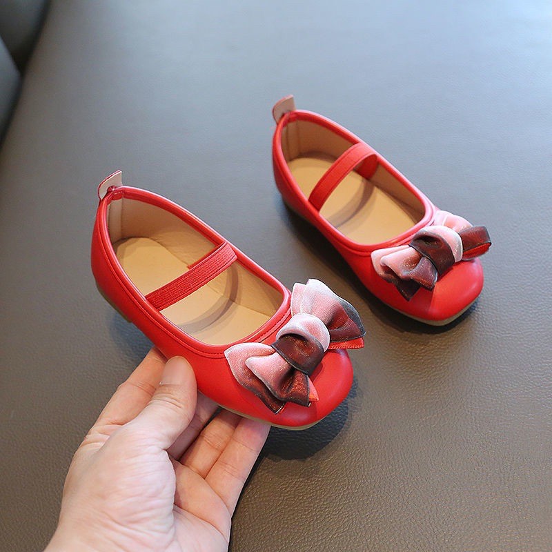 Giày búp bê cho bé gái đính nơ phong cách điệu đà từ 4-10 tuổi
