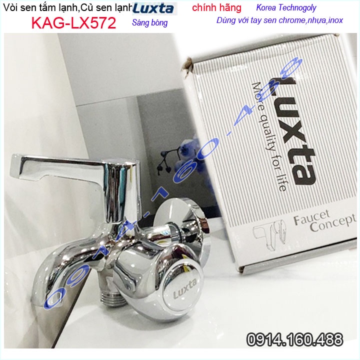 Vòi sen lạnh gắn tường Luxta KAG-LX572 tay gạt, Củ sen nước mạnh chrome bóng thiết kế đẹp chất lượng siêu bền