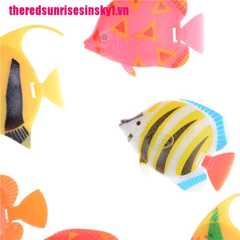 Set 10 mô hình cá giả bằng nhựa nhiều màu sắc dễ thương dùng trang trí bể cá