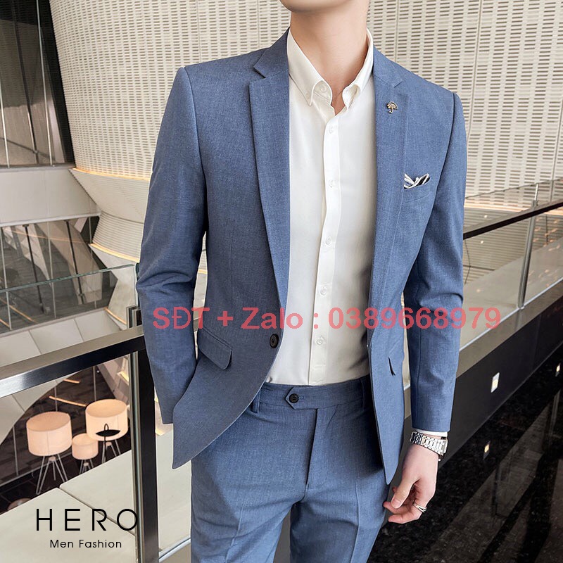 Vest Nam Thanh Niên, Bộ Vest Nam Trẻ Trung, Sang Trọng, Suit Nam Màu Xanh Hòa Bình, Bộ Suit Nam Hàn Quốc