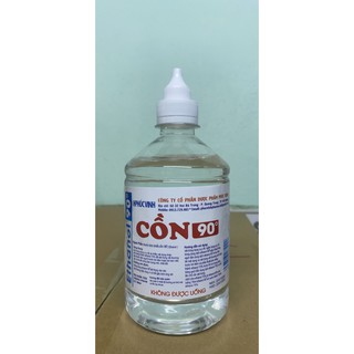 Cồn 90 độ  Phúc Vinh chai 500ml (rửa tay, vệ sinh dụng cụ, bề mặt,...)
