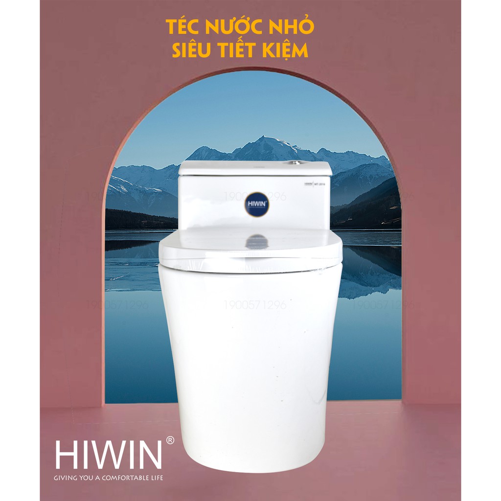 Bồn cầu sứ tráng men chống bám bẩn cao cấp siêu tiết kiệm nước Hiwin MT-2016 (710*395*610mm)