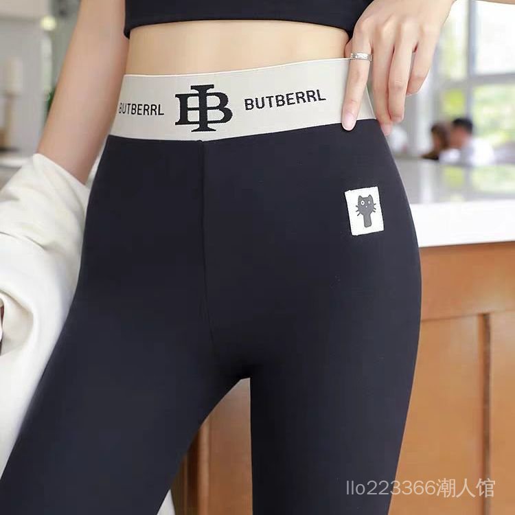 Quần Legging Cotton Xám Lưng Cao Co Giãn Thời Trang Mùa Thu Cho Nữ
